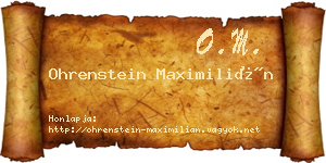 Ohrenstein Maximilián névjegykártya